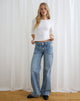 Image of Low Rise Relaxed Cargo Jeans in True Blue