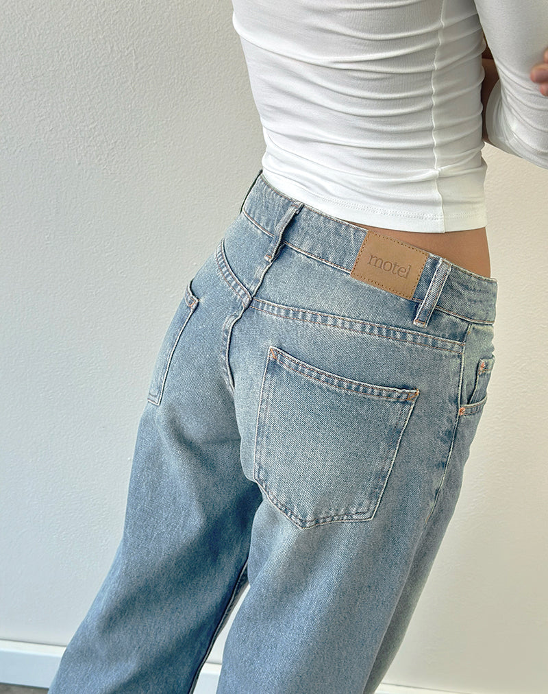 Image of Roomy Extra Wide Low Rise Jeans in Vintage Blue Green