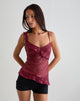 Image of Iranila Asymmetric Top in Gauzy Sequin Red