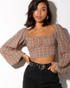 Image of Irene Crop Top in Country Check