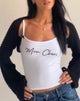 Image of Isa Vest Top in White with Mon Cheri Embroidery