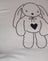 Blanc avec motif de lapin en forme de cœur
