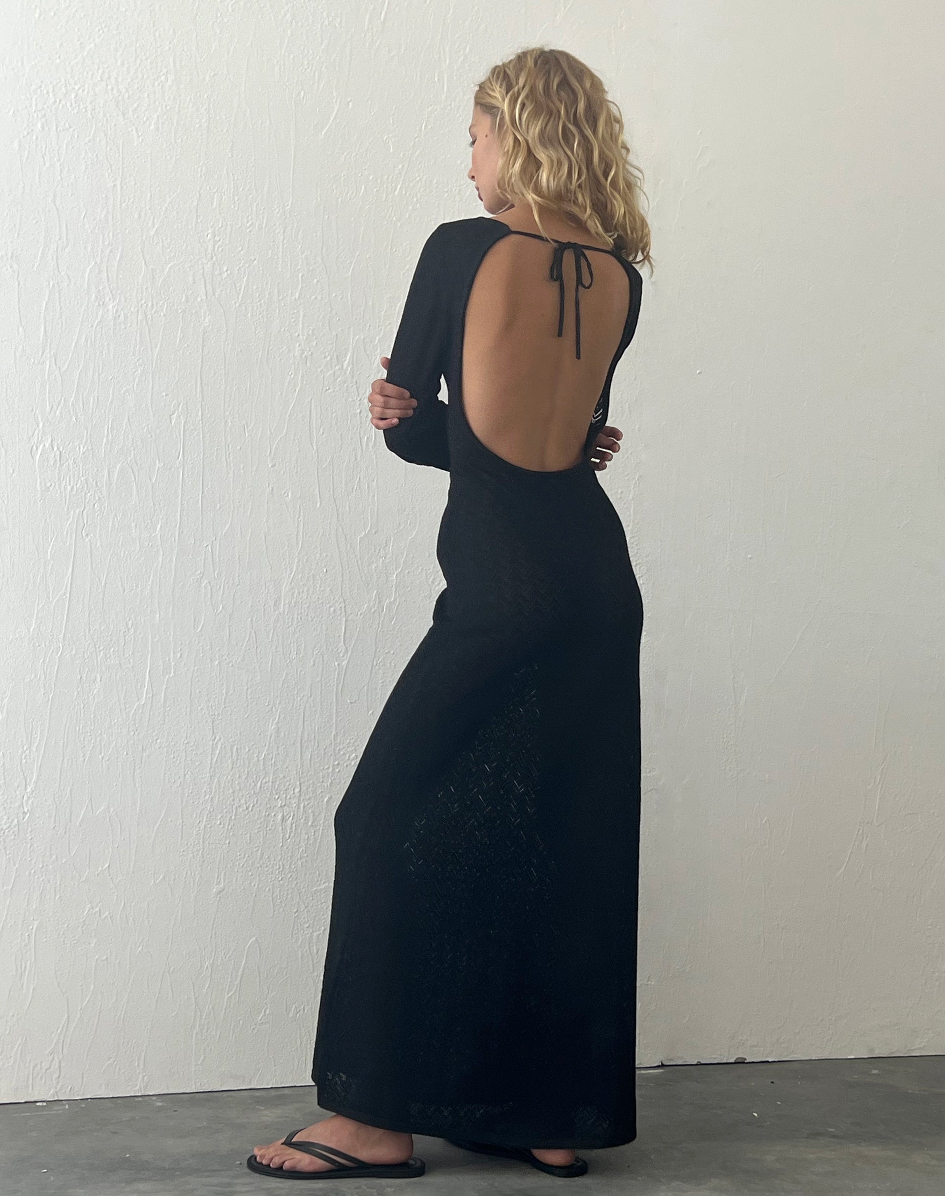 Black Open Back Maxi Dress | Jadie – motelrocks-com-eur