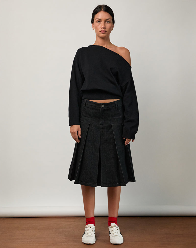 Black Asymmetric Jumper | Jalira – motelrocks-com-eur