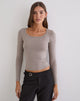 Image of Janana Long Sleeve Top in Cotton Moon Rock