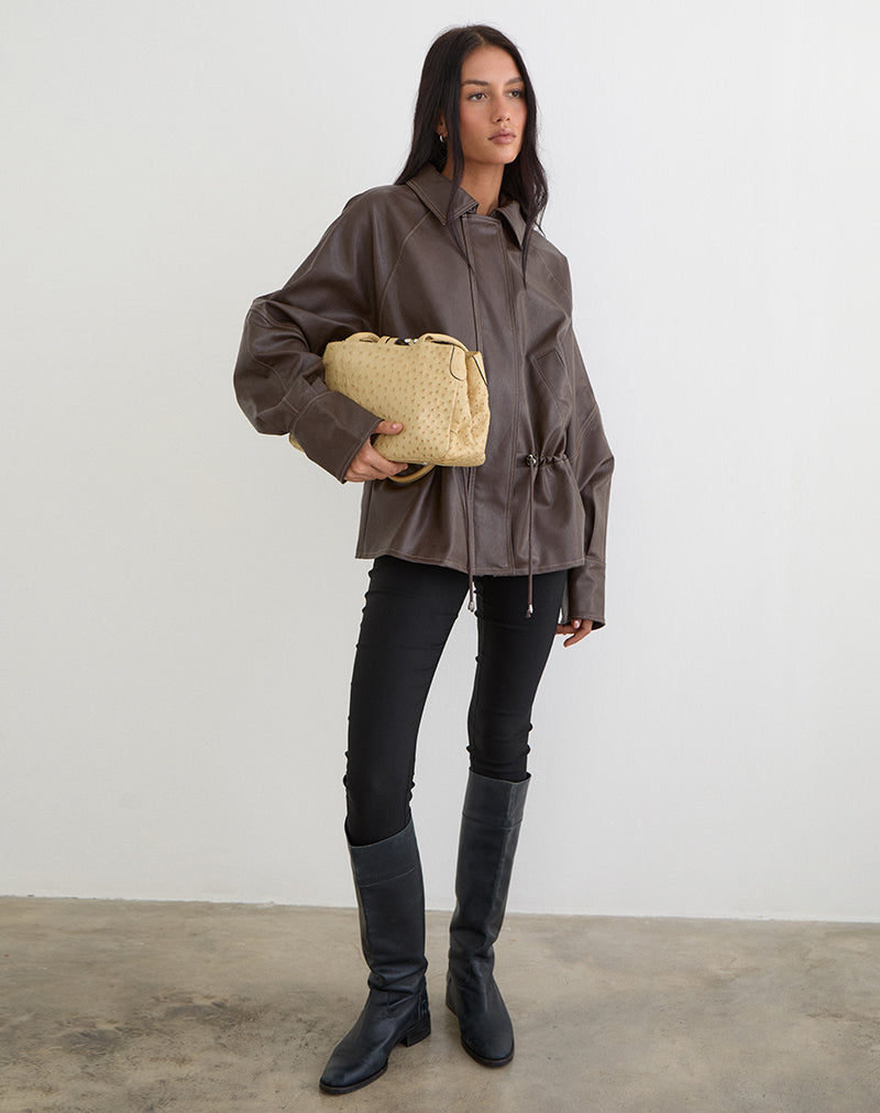 Image of Jannik Jacket in PU Dark Brown