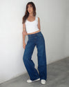 image of Low Rise Parallel Jeans in Mid Blue Used
