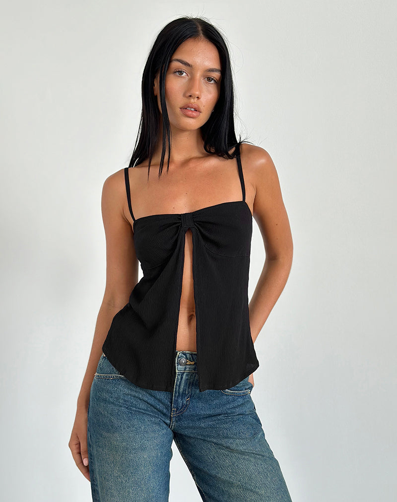 Jastipa Longline Butterfly Top in Black