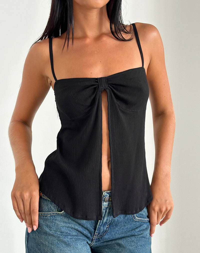 Jastipa Longline Butterfly Top in Black