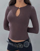 Image of Jenji Top with Pearl Button in Peppercorn