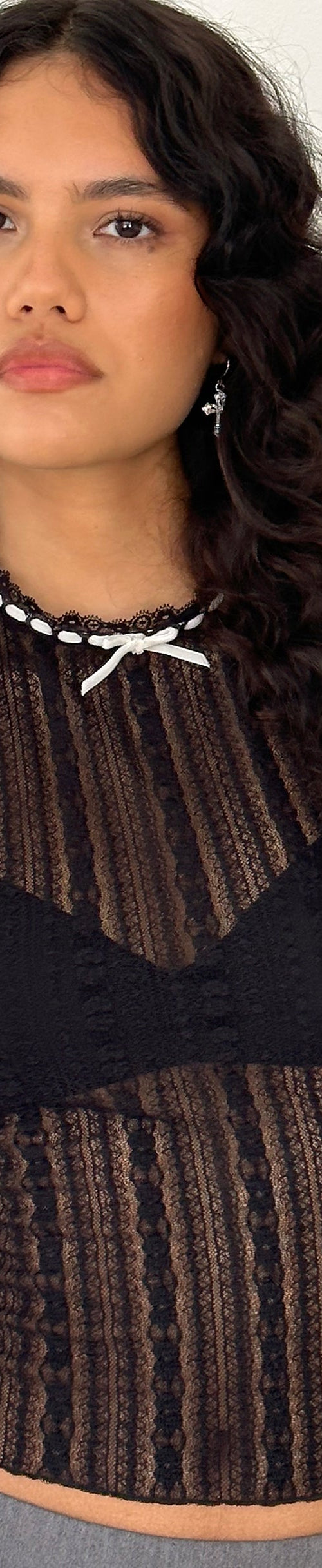 Image of Jennifer Unlined Top in Lace Black