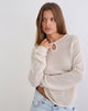 Image of Jenya Long Sleeve Top in Knit Ecru