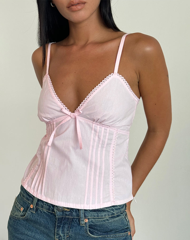 image of Jepuni Cami Top in Light Pink Poplin