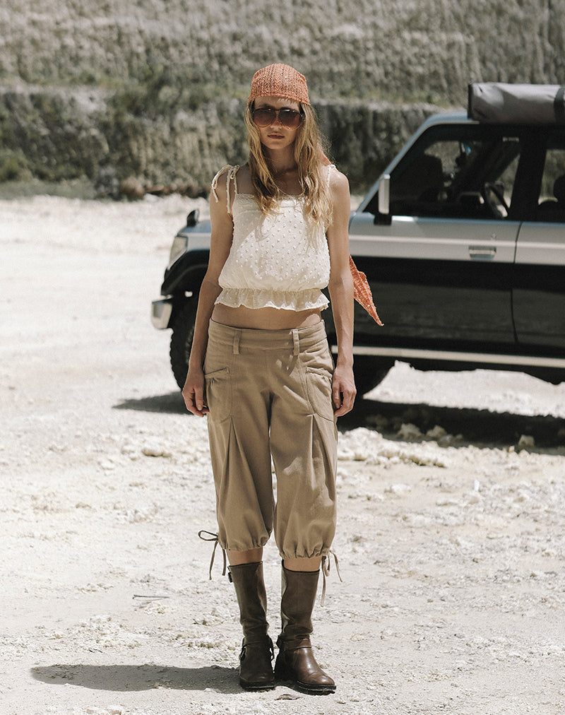Bild der Iria Cargo Capri Hose in Twill Khaki