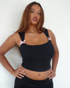 Image of Jiniso Crop top in Black with Pink Bows
