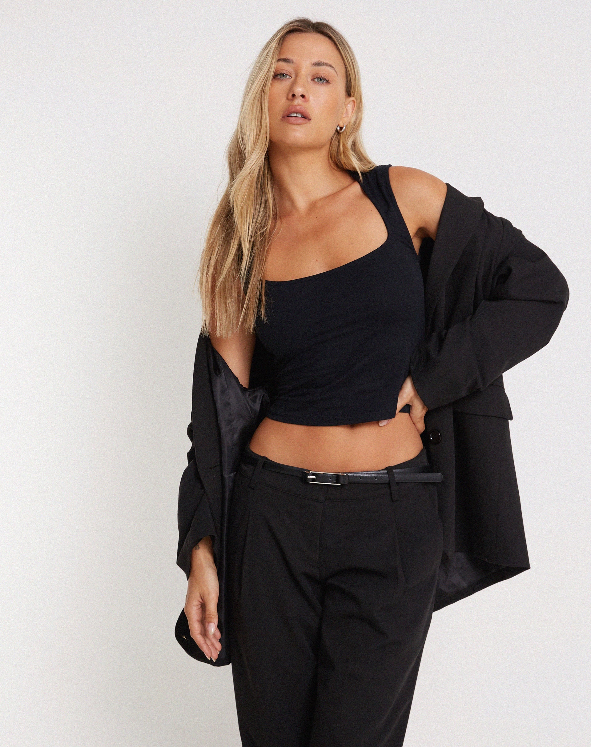 Lycra Black Square Neck Crop Top | Jinsu – motelrocks-com-eur