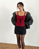 Image of Joanie Rib Cami Top in Red with Black Tie