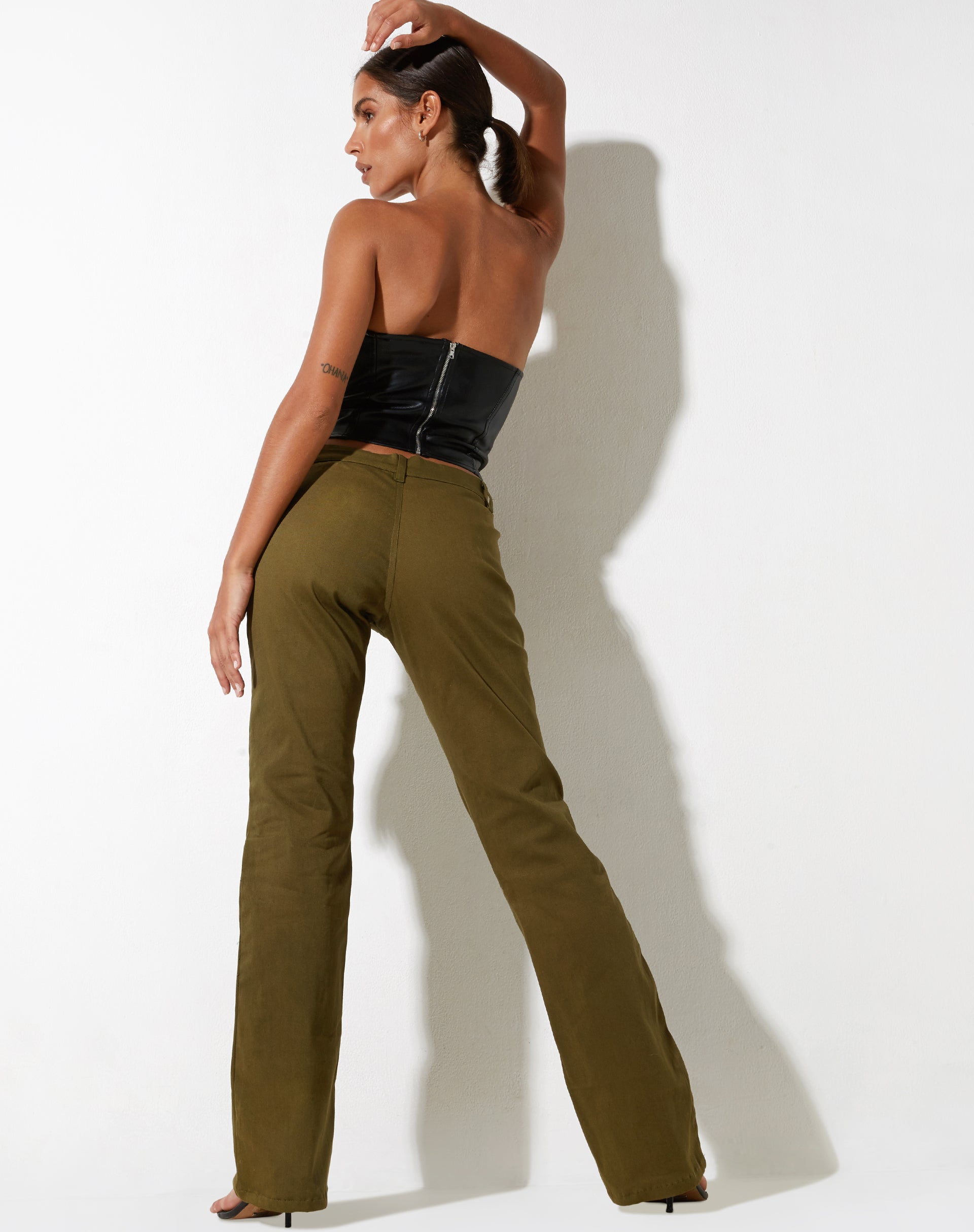 image of Jopan Trouser in Twill Dark Olive