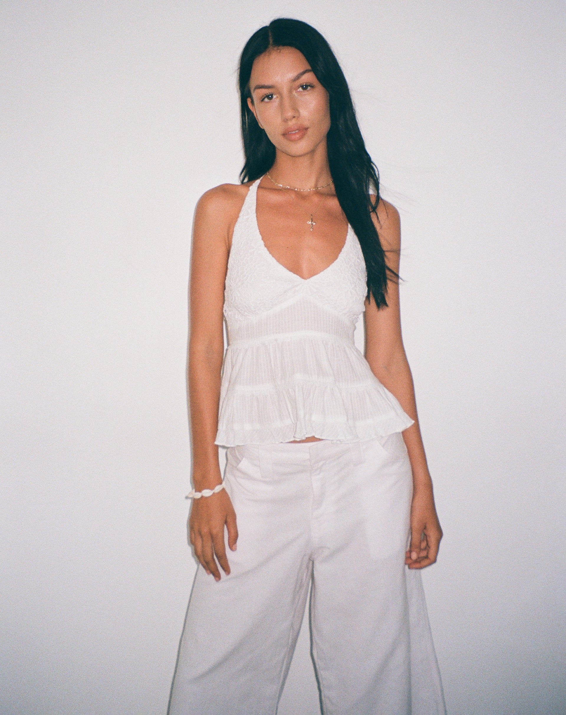 Crochet White Halterneck Top | Juanita – motelrocks-com-eur