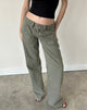 Image of Low Rise Relaxed Cargo Jeans in Olive