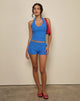 Image of Sera Short in Towelling Blue Stripe