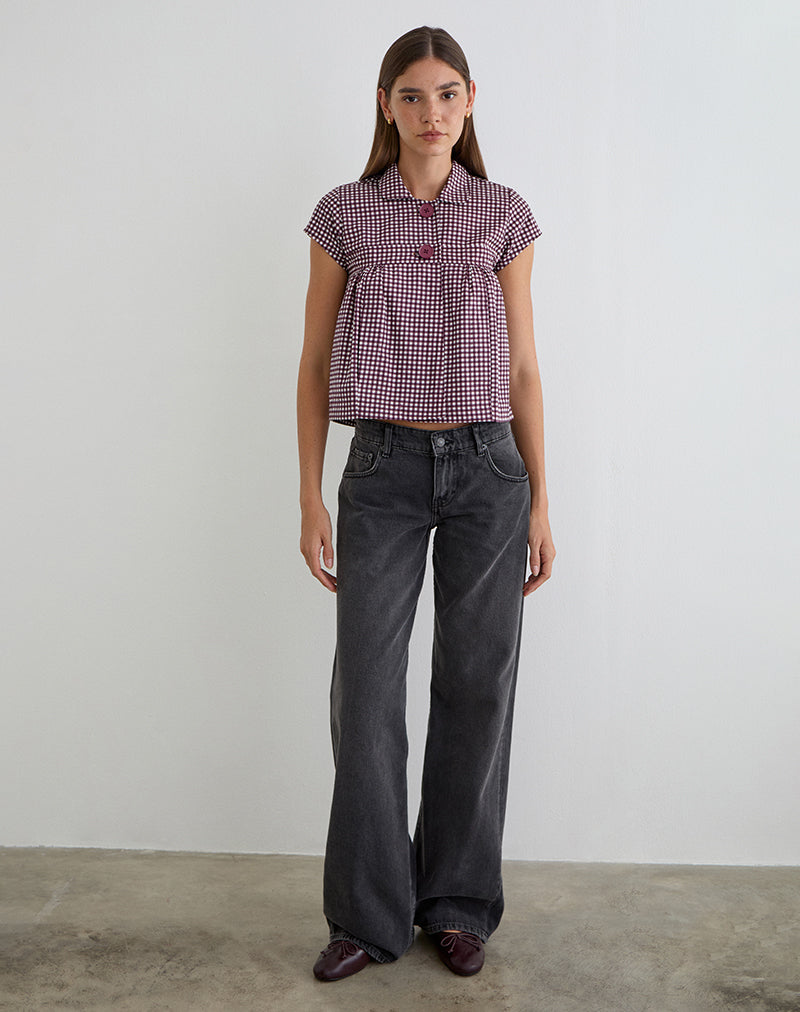 Image of Kaelus Shirt in Mini Gingham Wine