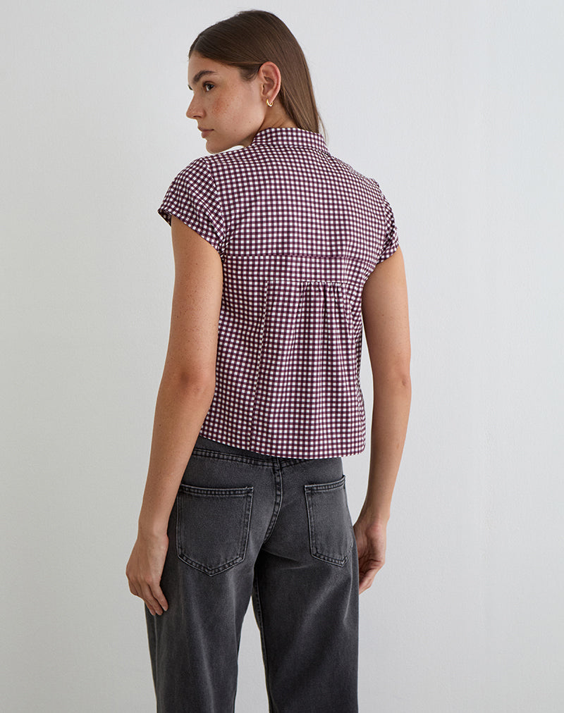 Image of Kaelus Shirt in Mini Gingham Wine