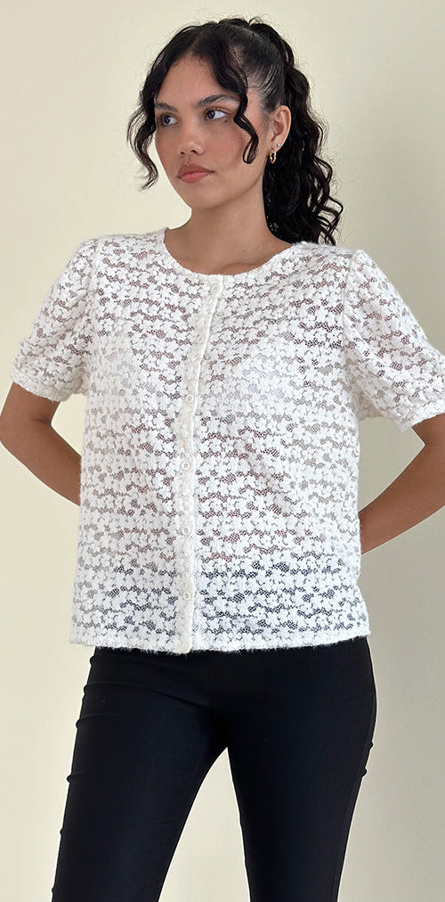 Image of Kaelyn Top in Dahlia Lace Ivory