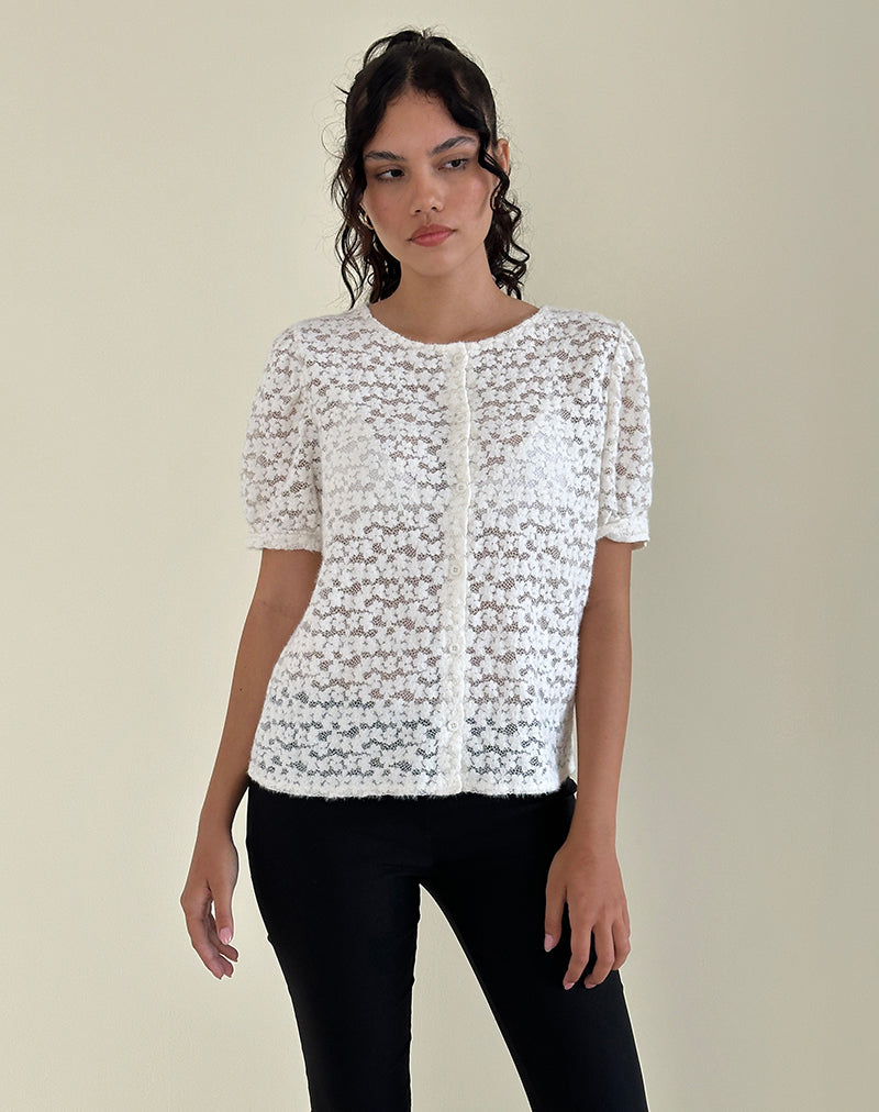 Kaelyn Top in Dahlia Lace Ivory