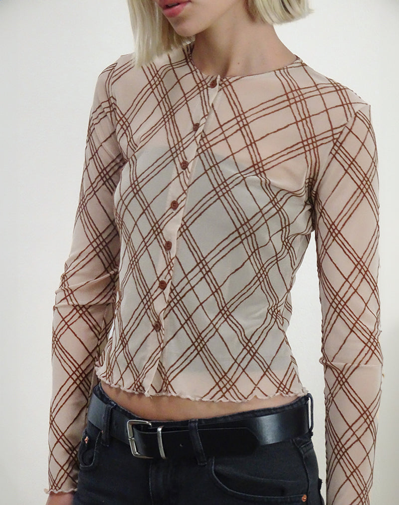 Image of Kahula Shirt in Sketchy Stripe Nude