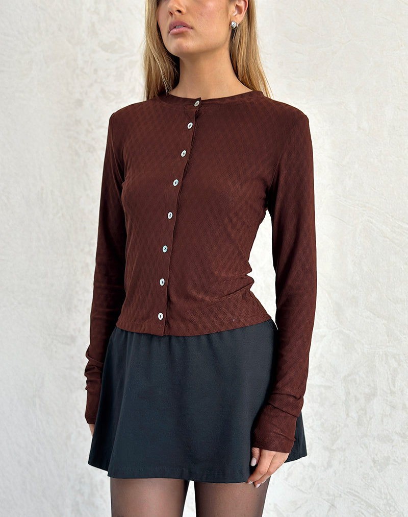 Image of Kahula Shirt in Argyle Mesh Brown