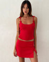 Image of Kaida Bow Detail Corset Top in Tailoring Red