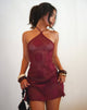 Image of Kaku Mini Dress in Crochet Knit Zinfandel