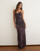 Image of Kalana Maxi Dress in Mesh Serene Ivy Dark Plum