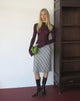 Image of Azila Midi Skirt in Chiffon Blue and Brown Check