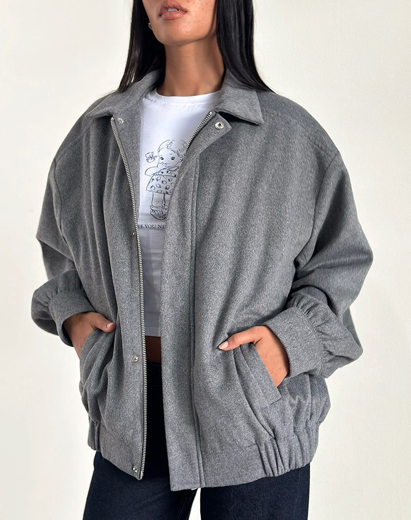 Image of Karinta Jacket in Grey Marl Wool