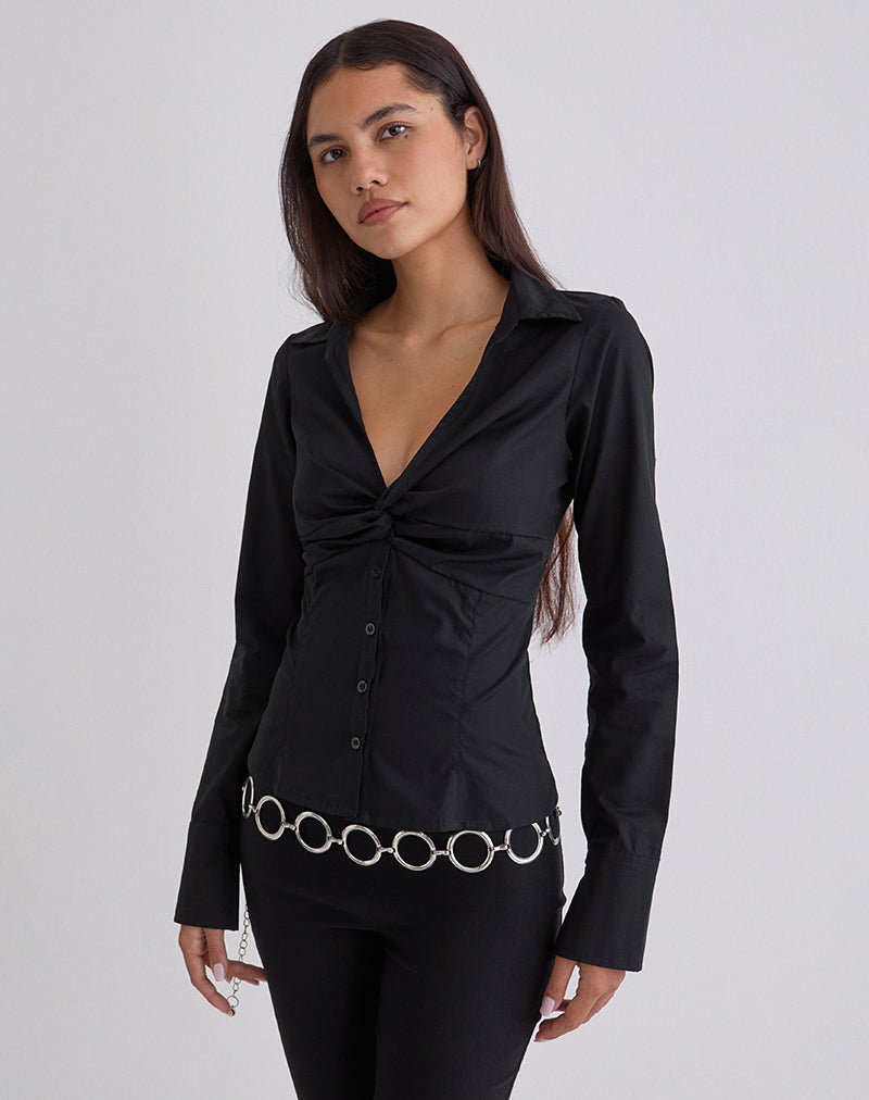 Image of Karis Shirt in Poplin Black