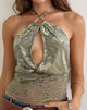 Image of Karise Plunge Top in Burn Out Mesh Olive