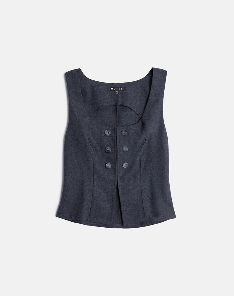 Image of Kariso Corset Top in Tailoring Grey Blue