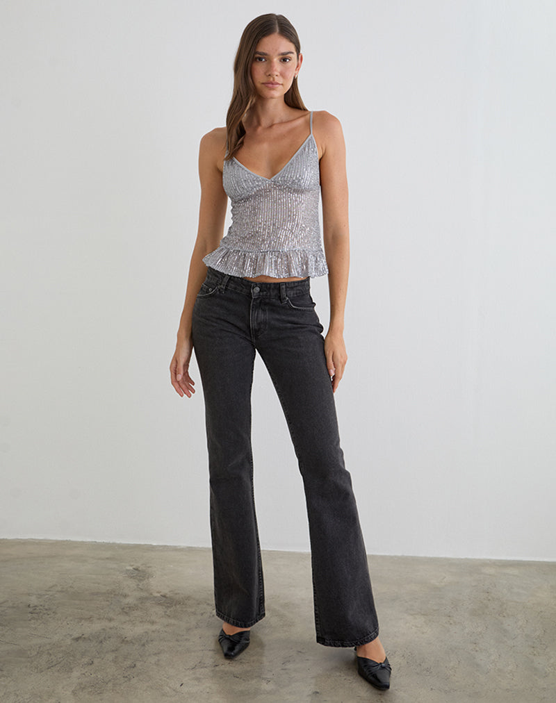 Image of Karka Cami Top in Drape Sequin Grey