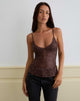 Afbeelding van Karka Cami Top in Drape Pailletten Bruin