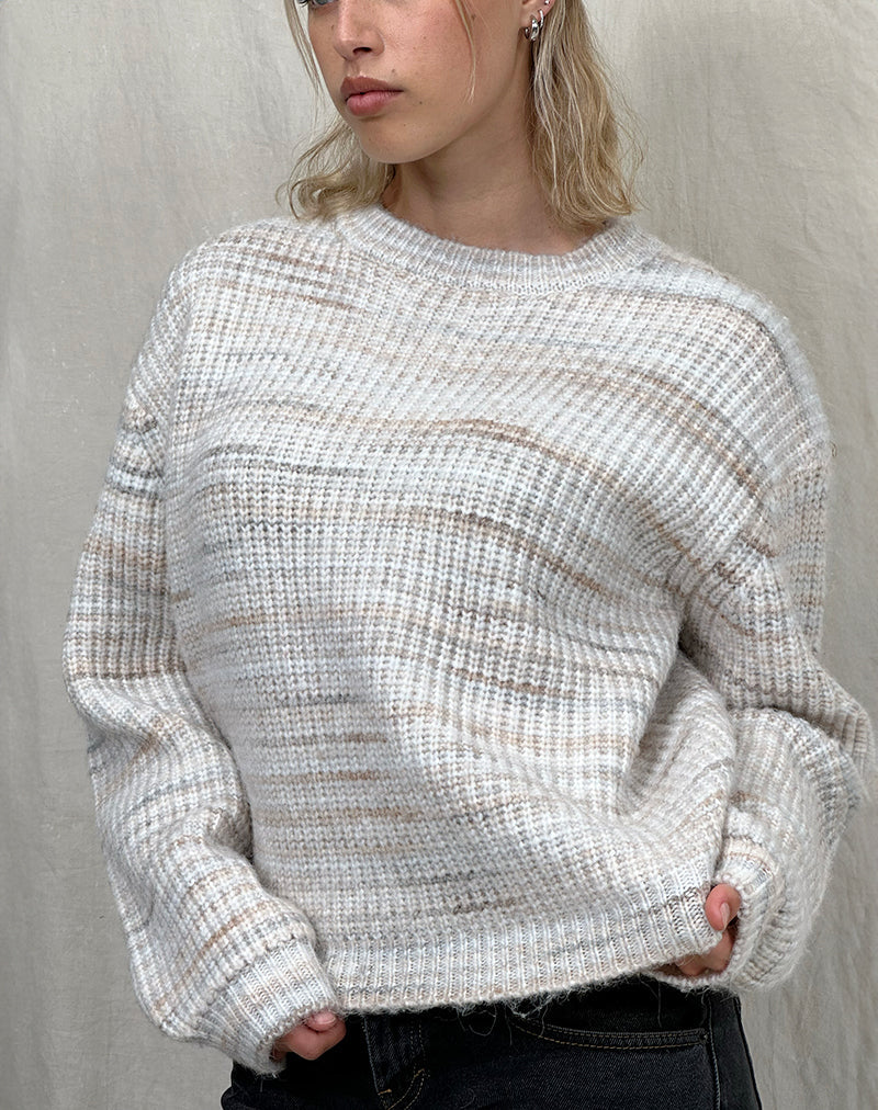 Karu Jumper in Neutral Brushed Knit