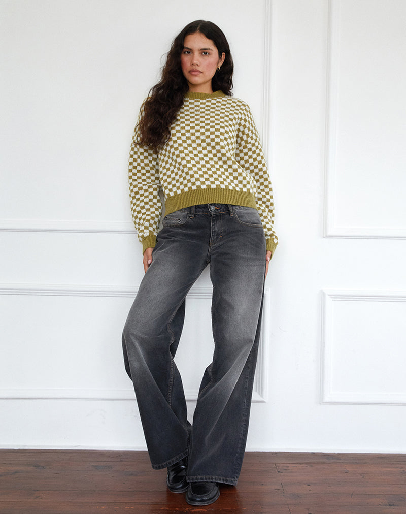 Karu Jumper in Check Green