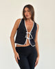 Image of Kayna Top in Black with White Binding