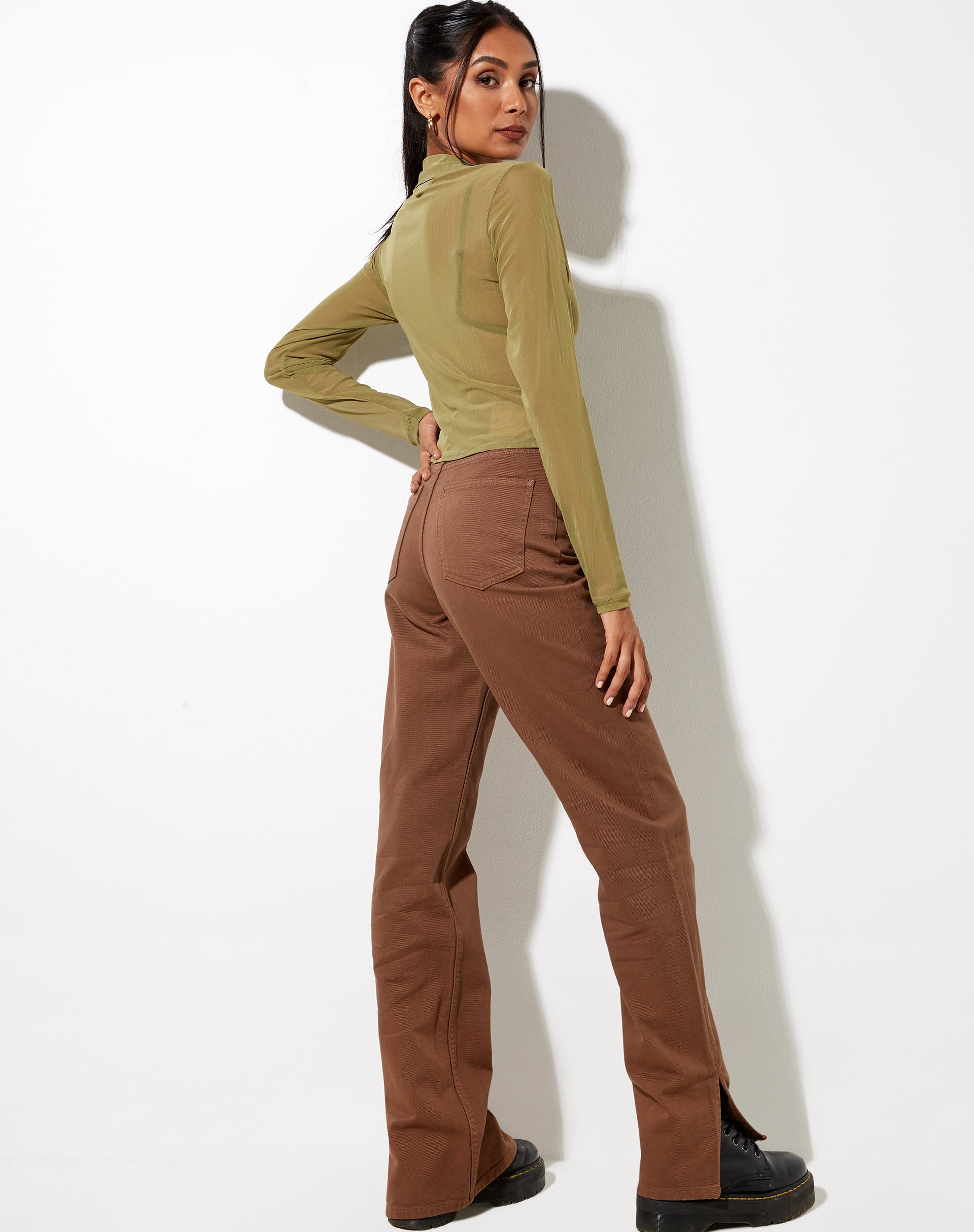 Image of Kelly Shirt in Mesh Olive