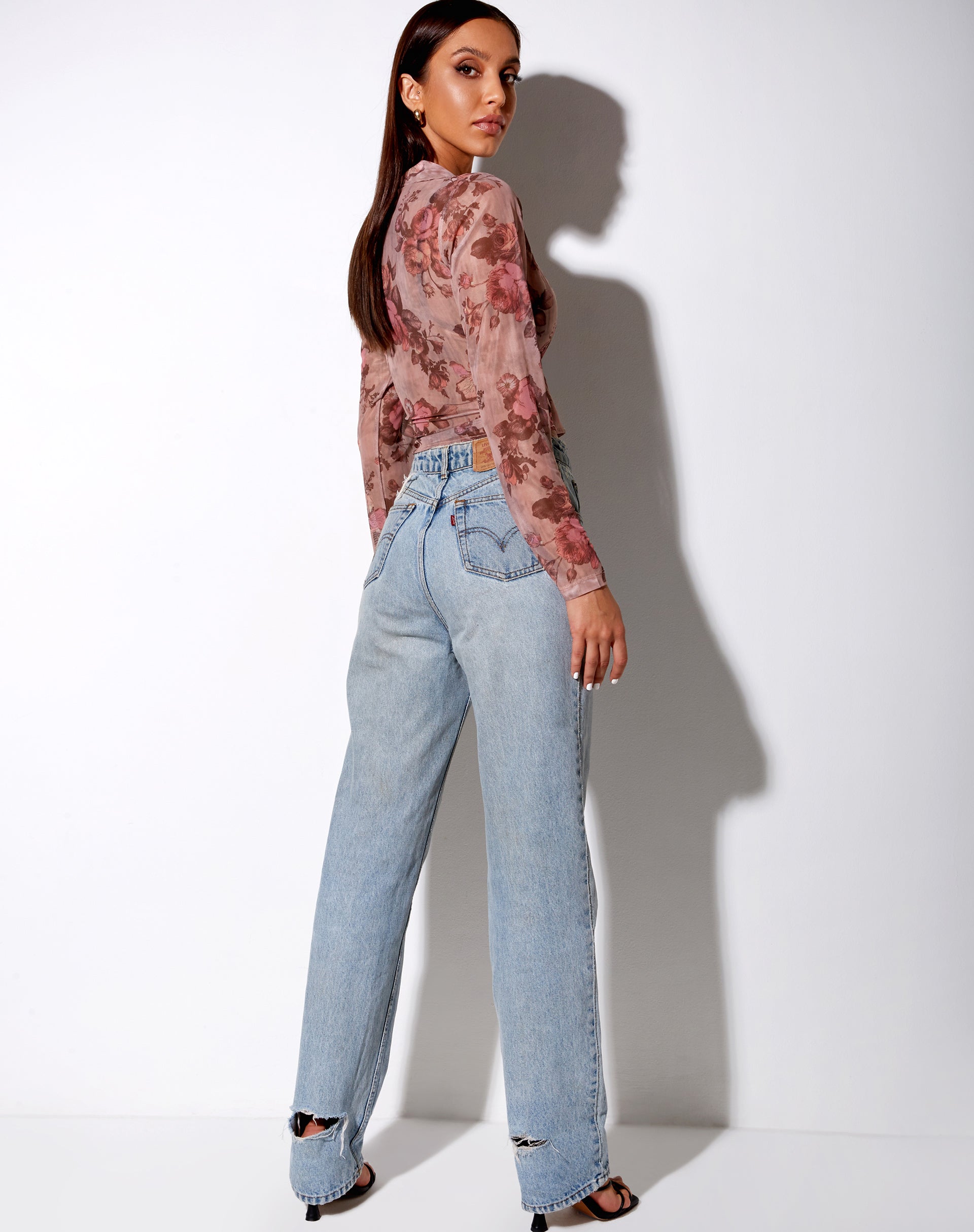 Image of Kelly Shirt in Mesh Peach Bloom