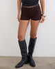 Image of Kento Hot Pant in Bitter Chocolate with Eyelets