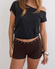 Image of Kento Hot Pant in Bitter Chocolate with Eyelets