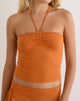 Imagen del top con cuello halter «Keona» en jersey de rayón, color naranja atardecer