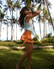 Photo de la mini-jupe Raeca en jersey de rayonne, couleur « Sunset Orange »